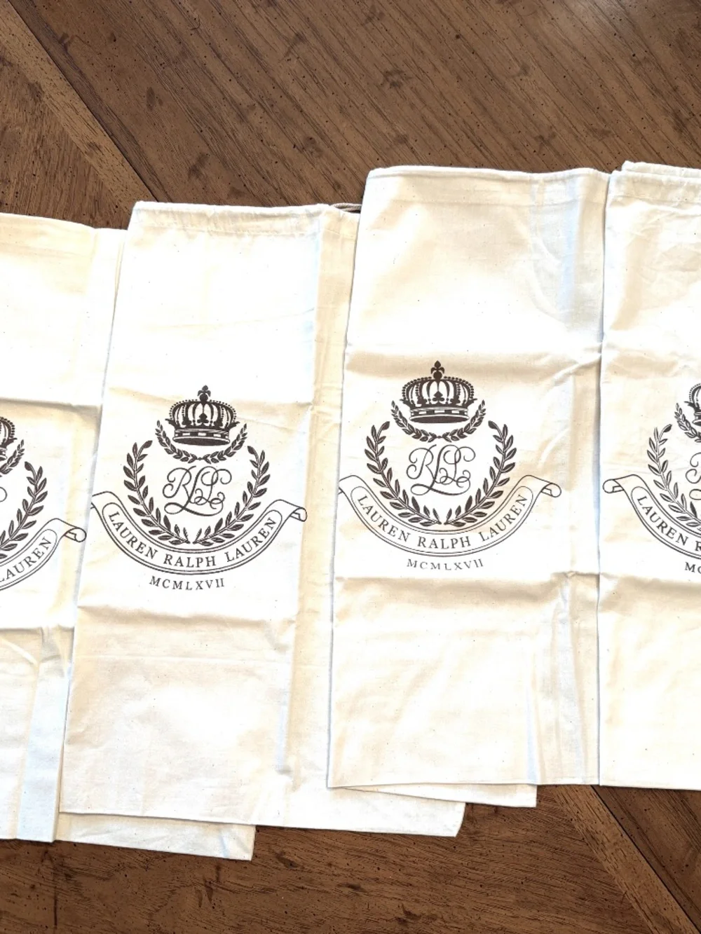 Lauren Ralph Lauren Square Cotton Dust Bags (Set of 4 Bags) for Handbags - New